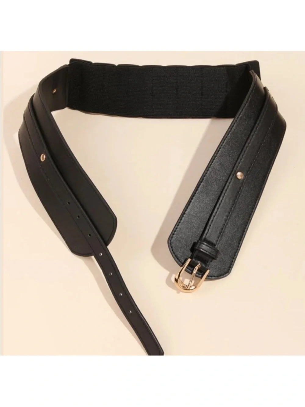 New! Black Corset Belt Vegan Leather Wide